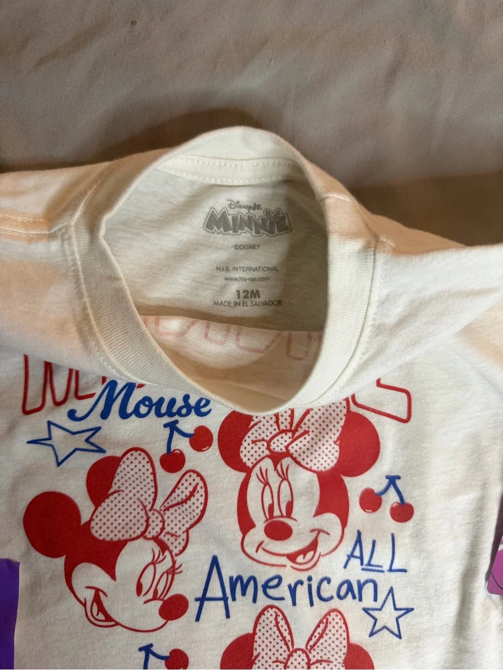 Disney BNWT 12m patriotic Minnie Mouse top